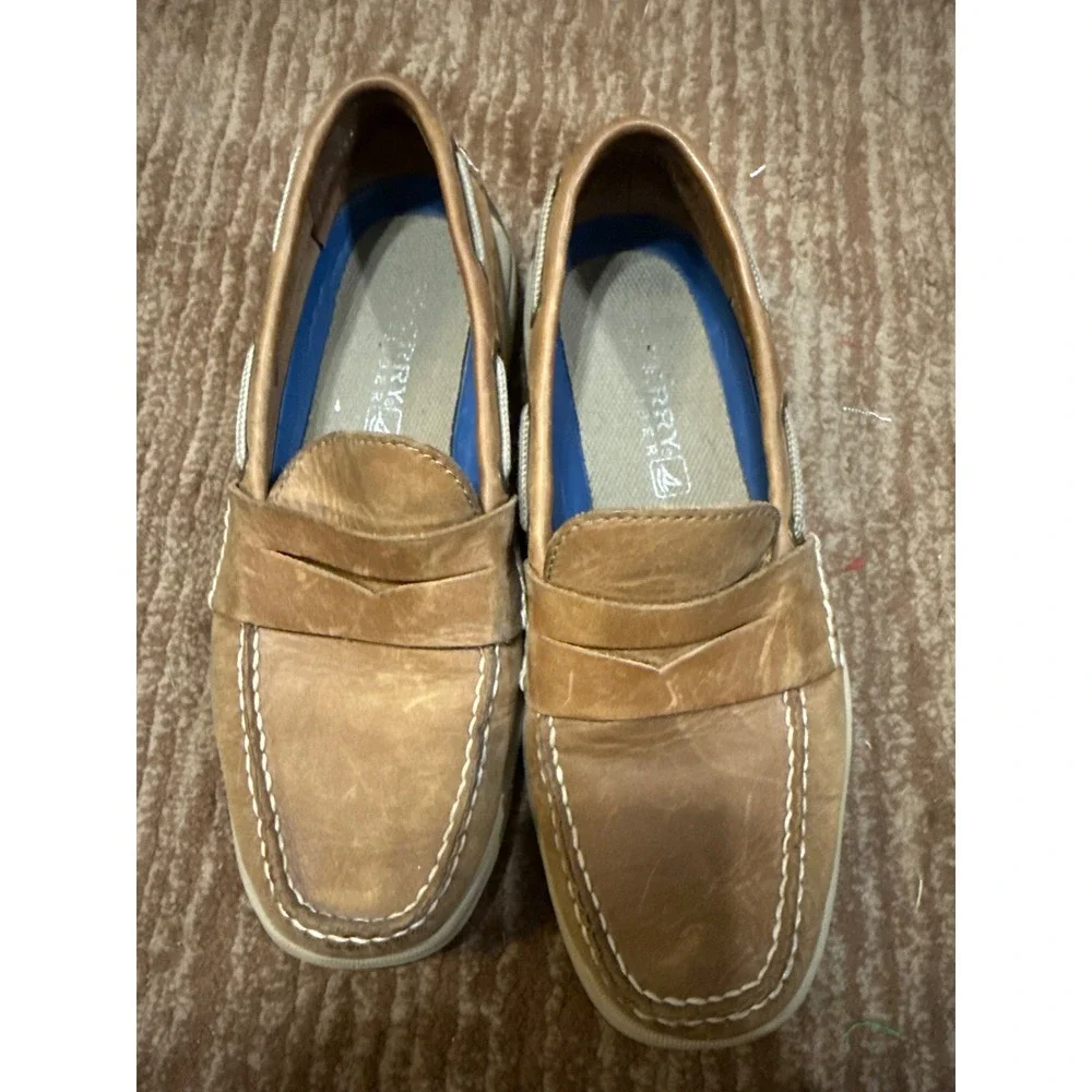 Sperry Loafer‎ Boat Shoes Leather Slip On Casual Tan Brown Mens Size 7M